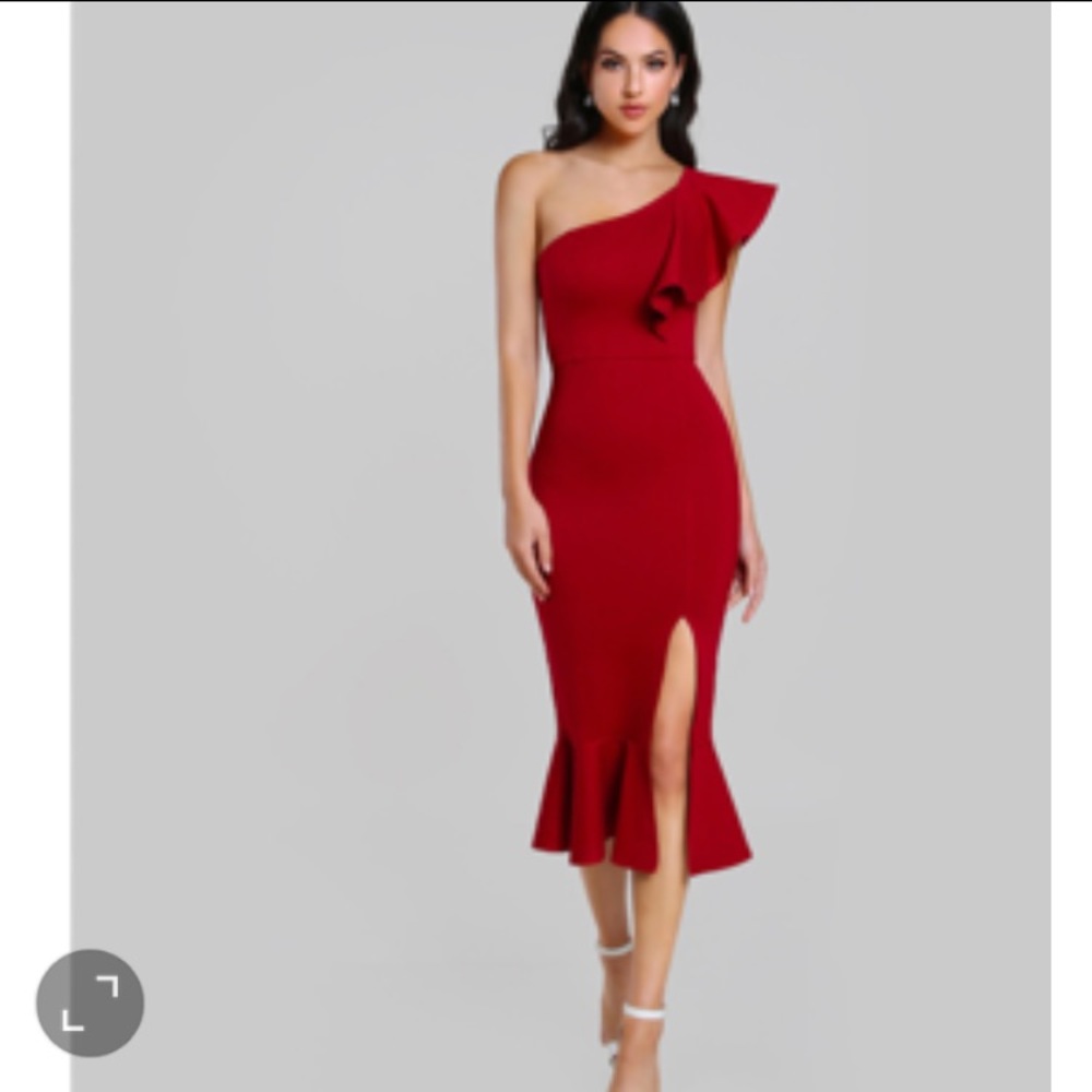 ✨Sexy Elegant red Dress Party with One Shoulder ✨